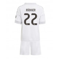 Fotbalové Dres Real Madrid Antonio Rudiger #22 Dětské Domácí 2025-26 Krátký Rukáv (+ trenýrky)